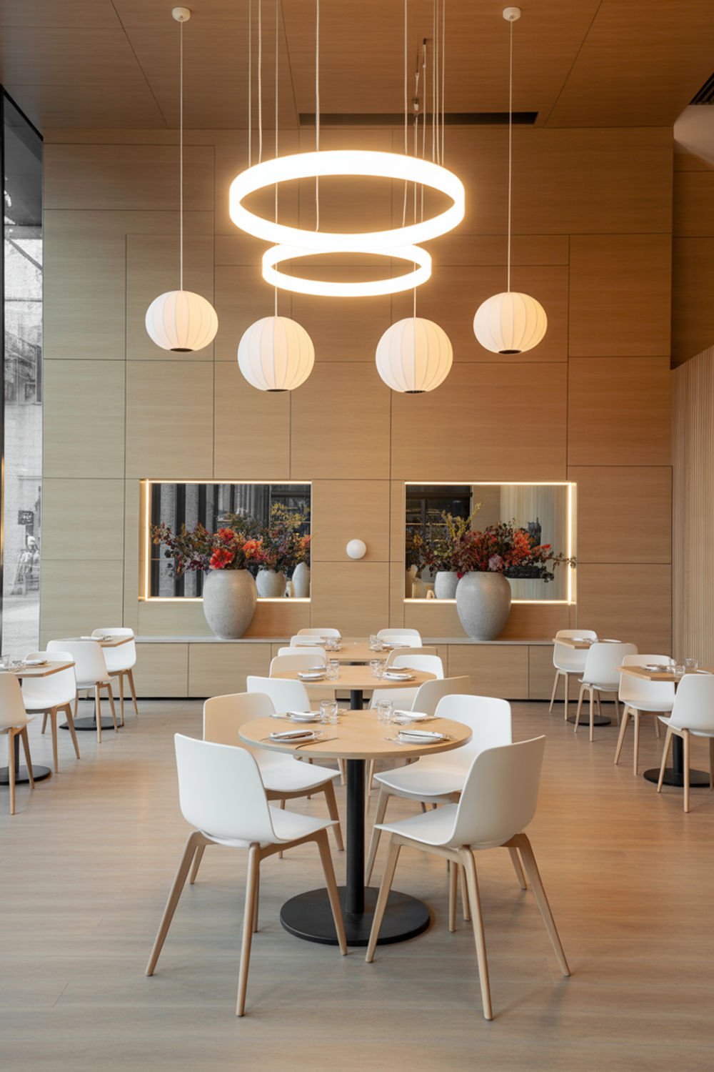Atmospheric Restaurant Interior with Custom Booth Seating & Warm Filament Lighting #6